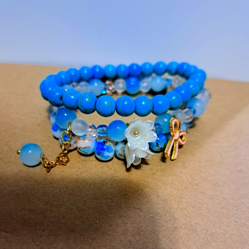 Beaded Charm Bracelet Set